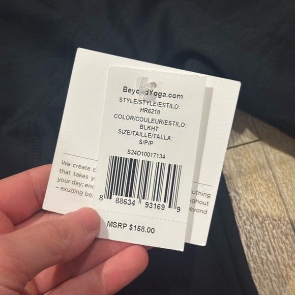 NWT Beyond Yoga Black Heathered Rib Westside Long Sleeve Dress Size S - Picture 3 of 7